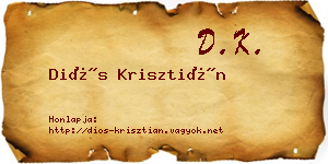 Diós Krisztián névjegykártya